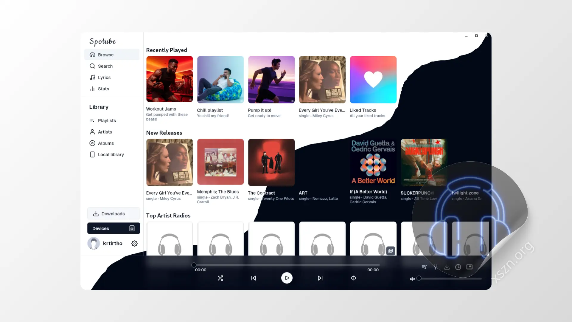“Spotube”屏幕截图