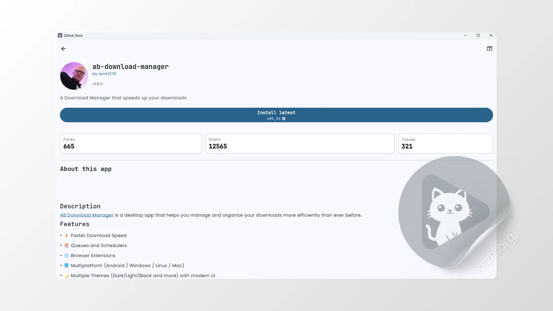 “Github Store”屏幕截图