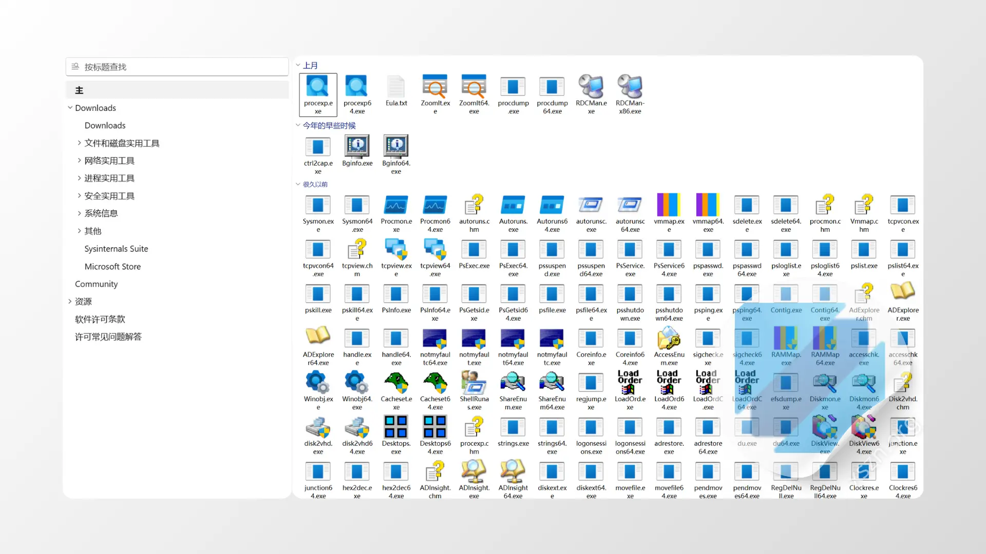 “Sysinternals”屏幕截图