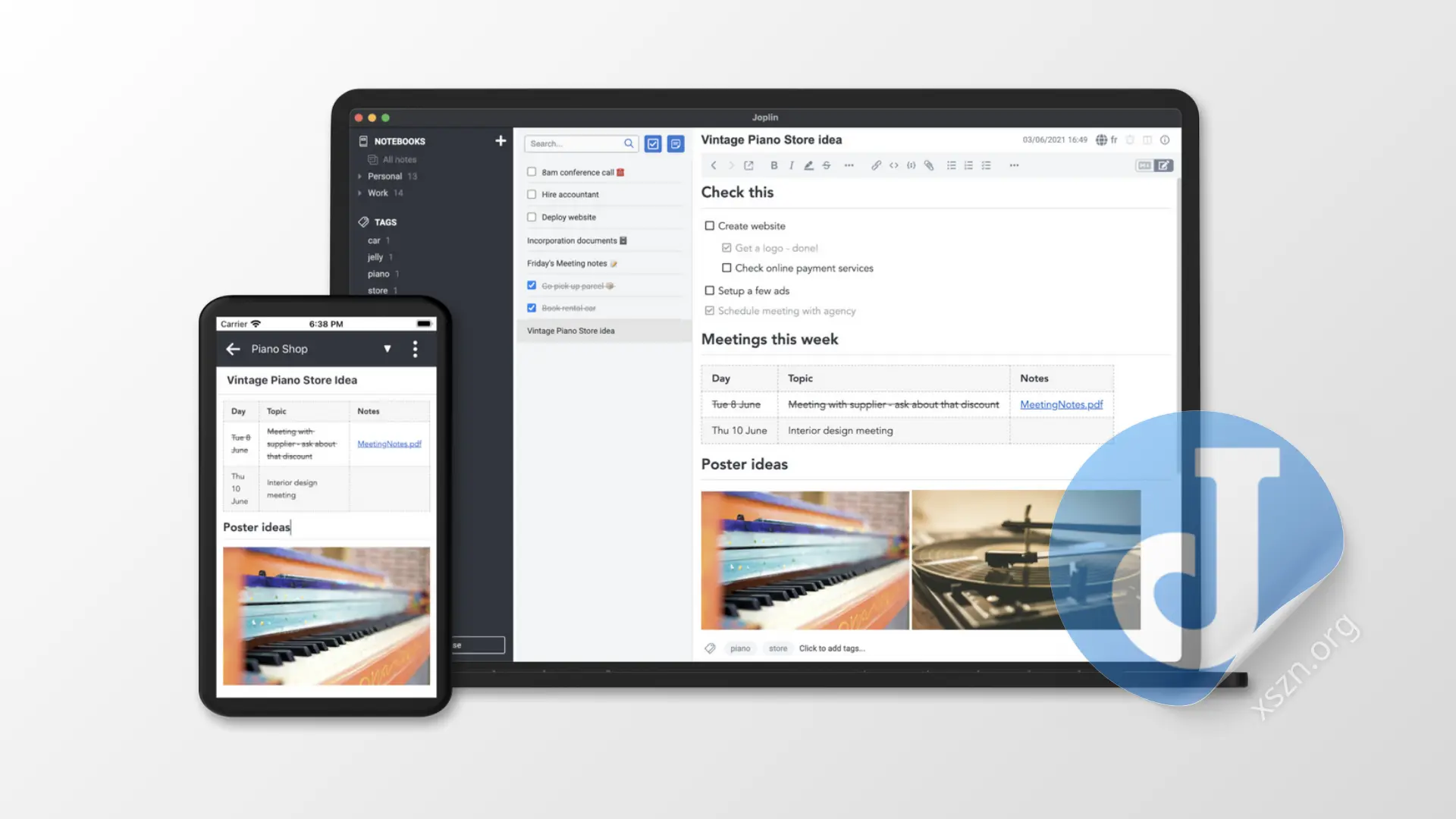 “Joplin”屏幕截图