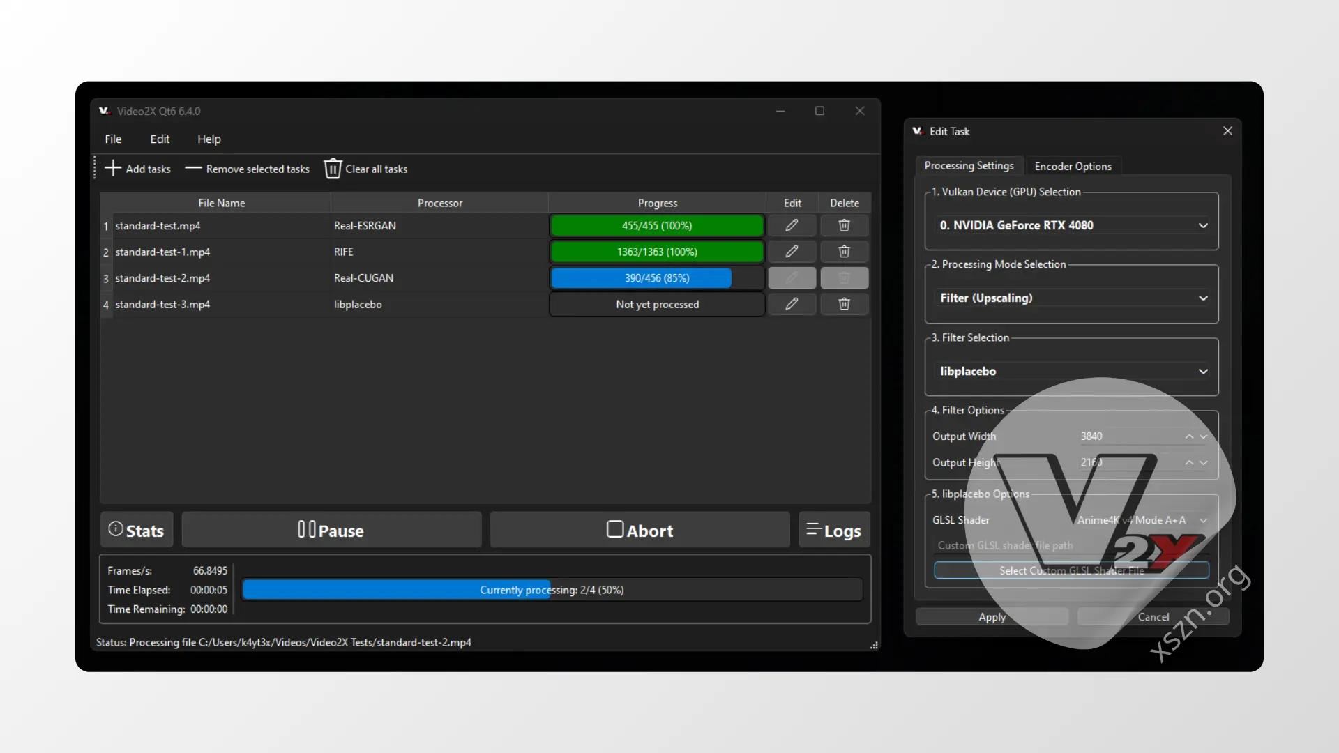 “Video2x”屏幕截图